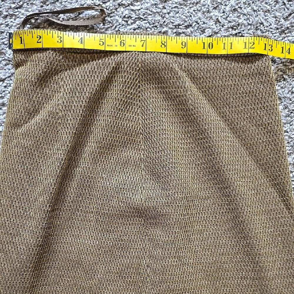70s Rare Brown & Gold Ribbed Midi Pencil Skirt Set Made In Germany - Picture 8 of 12